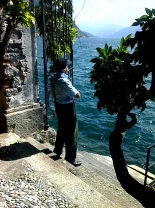 Rajan looking out at Lake Como (he was brought up very close to the sea & missed it in later years)