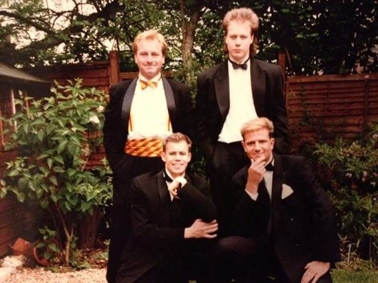 Andrew, Harvey, Chris and Mark around 25 years ago