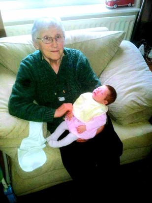 Beautiful proud Great Granma with her 2nd Great Grandchild Lola in February 2016 x