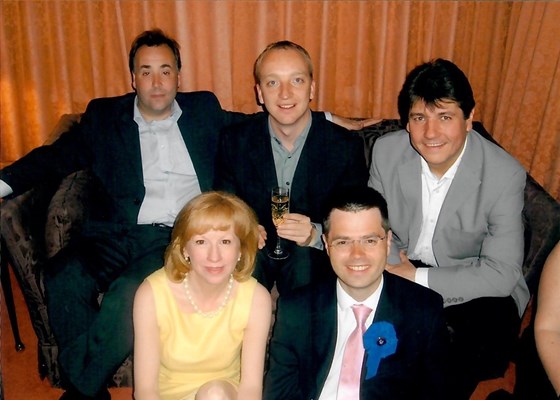 James after the Hornchurch election count in 2005, alongside Eleanor Laing, Stephen Metcalfe, Simon Jones and Chris Whitbread
