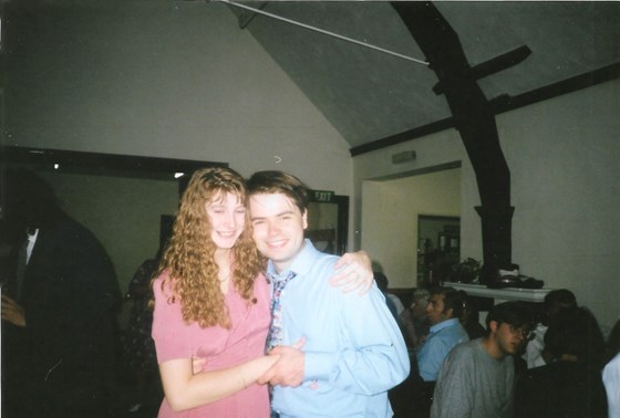 At a friends wedding in the 90'S