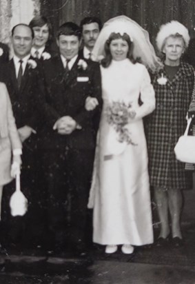 Joan and John on their wedding day 