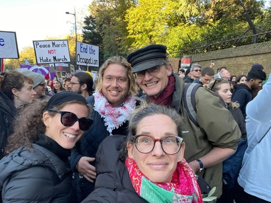 Agnes on an anti-occupation march 