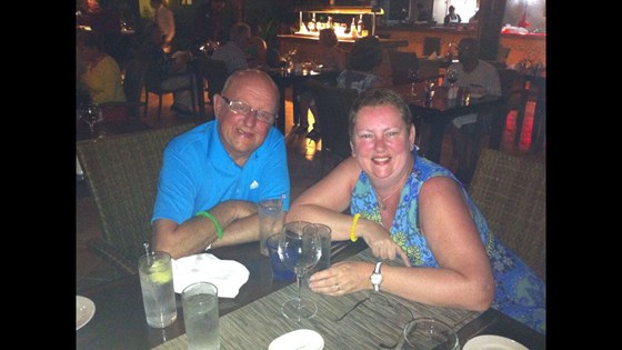 David & Carol drinking again on holiday in Cape Verde