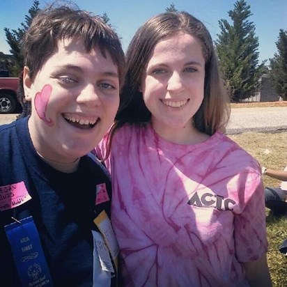 Megan and her sister Quinn at Special Olympics