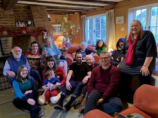 Joan with all her family Christmas 2019 aged 94.