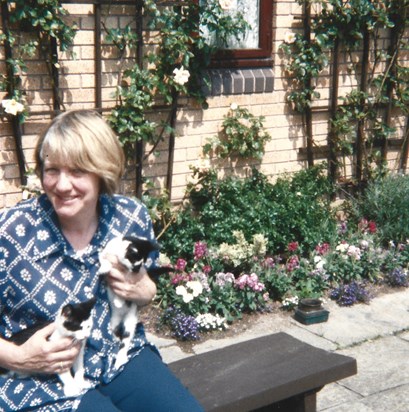 Margaret with kittens