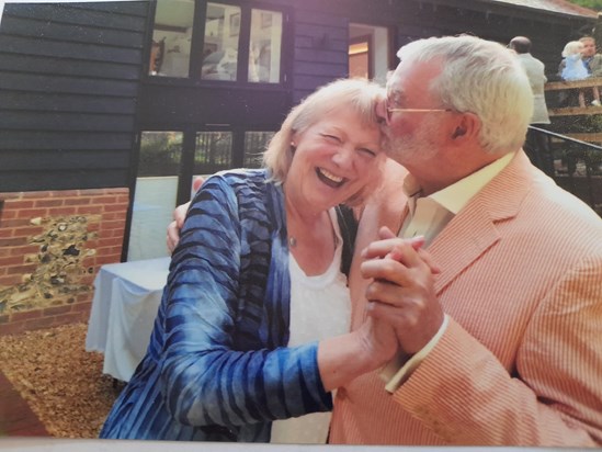 Andrew greets Margaret at Alexandra's Wedding Party - that lovely smile!