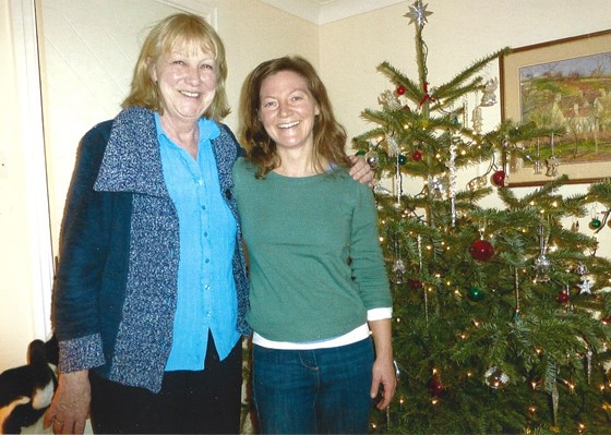 Gillian with Margaret at Christmas