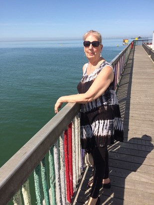 Piering into the sea: Patricia on the jetty at Herne Bay