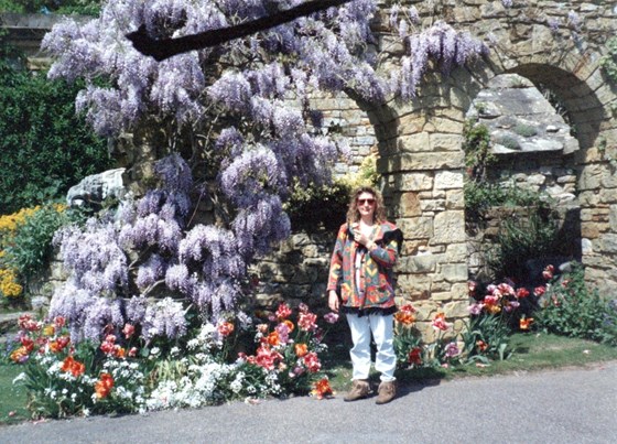 Full of colour: Patricia complete with curly perm at Chartwell