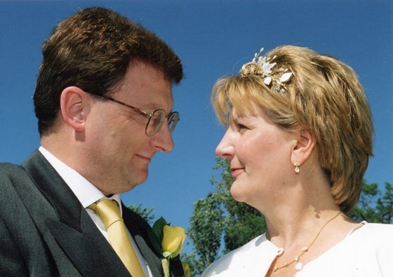 Eyes only for each other: Patricia and Kevin on their wedding day - 19 May 2000