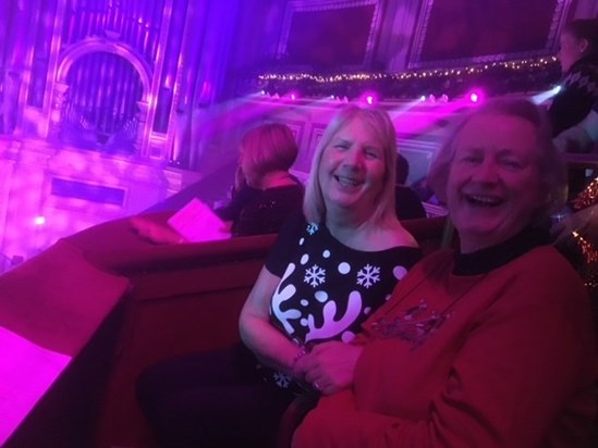 Royal Christmas performance: Patricia with cousin Lynn at the Royal Albert Hall