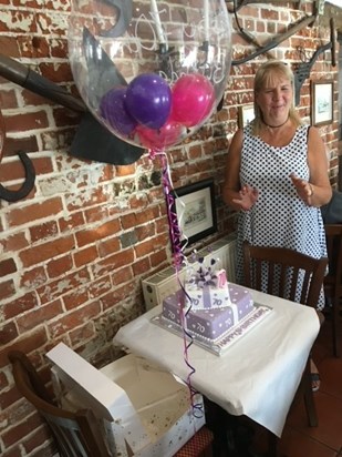 Birthday girl: Patricia celebrates her 70th birthday at Frogpool Manor Restaurant