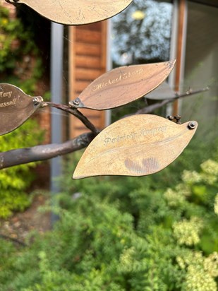 Pat's personalised leaf adorns the hospice's Memory Tree