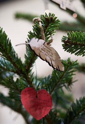 In loving memory: Kevin hung these two memory tokens at the Uden-sponsored carol concert held in Christchurch, Eltham.