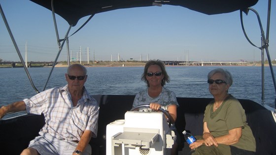 boating for birthday with Nancy and Ruth 