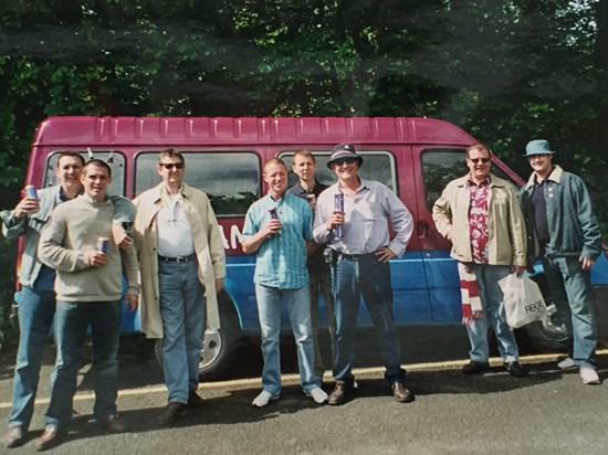 On our way to another play off final. Two tone van! 