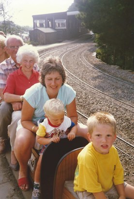 Jenny, with her Mum, Dad and the boys