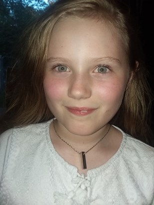 June 2019 Rickie w Daddy's memorial necklace