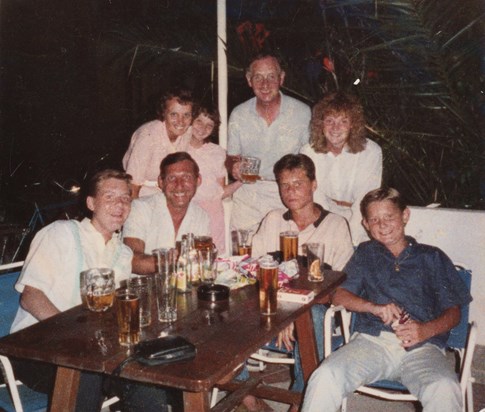 Frank with his sons and Friends in Spain