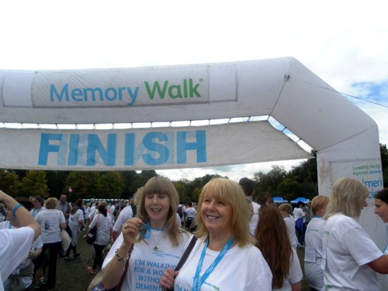 Sandra and her sister Susan, Memory Walk 2015 