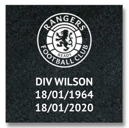 Paving stone at Ibrox,Born a legend, lived a legend,left behind a legacy x