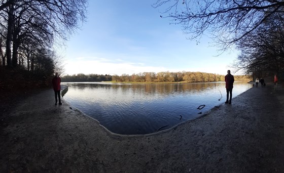 I took this photo in November 2020 in Roundhay Park.  Matthew appears twice in the photo as I did a panoramic view and made Matthew move from left to right so he appears there twice.  