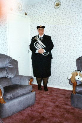 Anne in uniform for the HMS Collingwood Volunteer Band