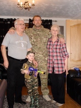 Me, Mum, Dad and LJ after my return from Afghanistan