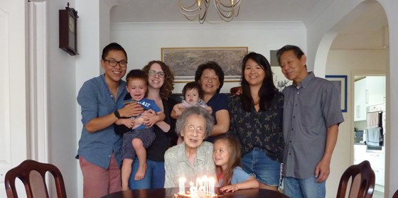 Dolly's 92nd Birthday with her great-grandchildren July 2019
