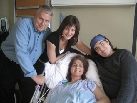 All of us with Mom at hospital in Gatineau