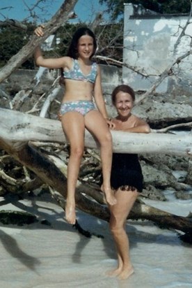 1971 on holiday in Barbados with daugter Joanne