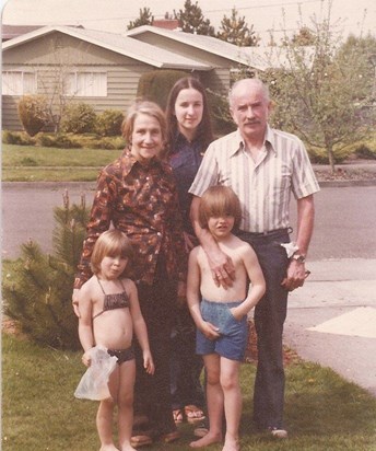 1977 Oregon, USA with daughter Joanne & grandchildren Anthony & Caroline (George & Mary's)