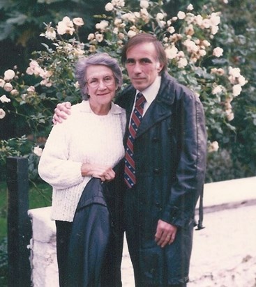 Oct 1987 with son George after the funeral of husband George