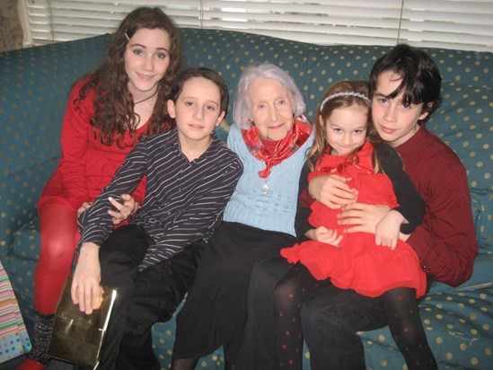 2008 with grandchildren Rebecca, Max, Ben & Rachel (Joanne & Colin's children)