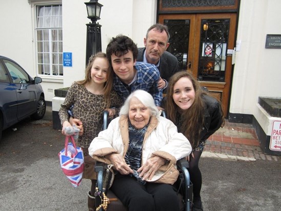 Mothers' Day 2012 with son-in-law Colin (Joanne's husband0 & 3 of their children Rebecca,Max& Rachel