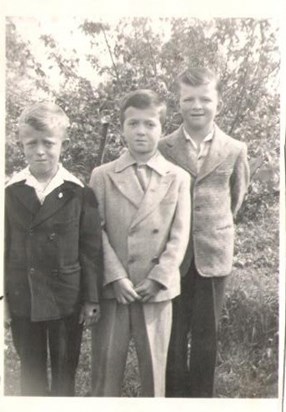 The 3 boys! Handsome little devils in their suits!