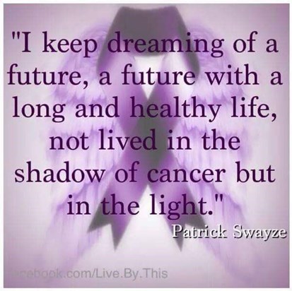 A beautiful quote by Patrick Swayze. He lost his battle with Pancreatic Cancer in 2009.