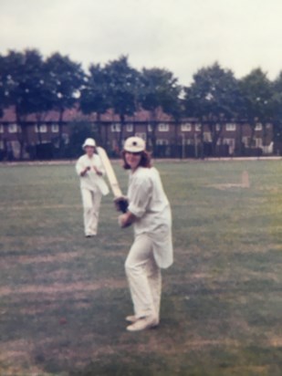 Becky playing cricket