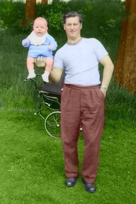  Dad with Colin in Seaton Park in 1957