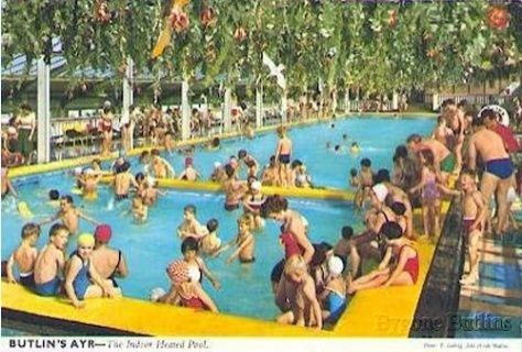 Butlins Ayr  Pool Dad is wearing the blue trunks far right