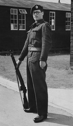Dad with rifle at RAF Cartington