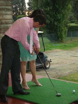 Playing Golf @ Simone & Mark´s Wedding