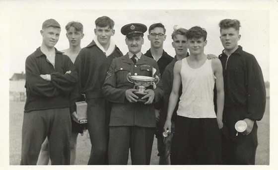 Winners of senior cup 4 Sqdn Athletics Team 1958