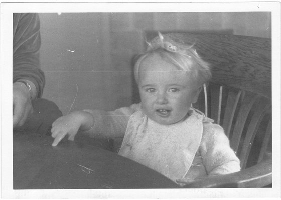 Early Lawrence.  I hope that is not food in his hair?