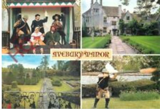 Postcard from Avebury Manor showing Dave