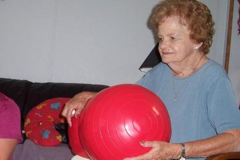 Mom (Grandma) watching Tay get therapy