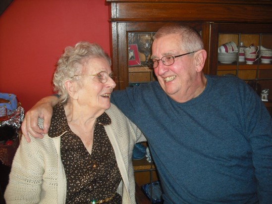 Jimmie celebrating his sister Wynne's last birthday party