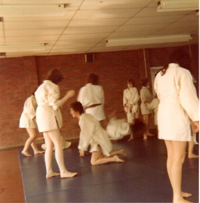 Emma throwing Deb during judo